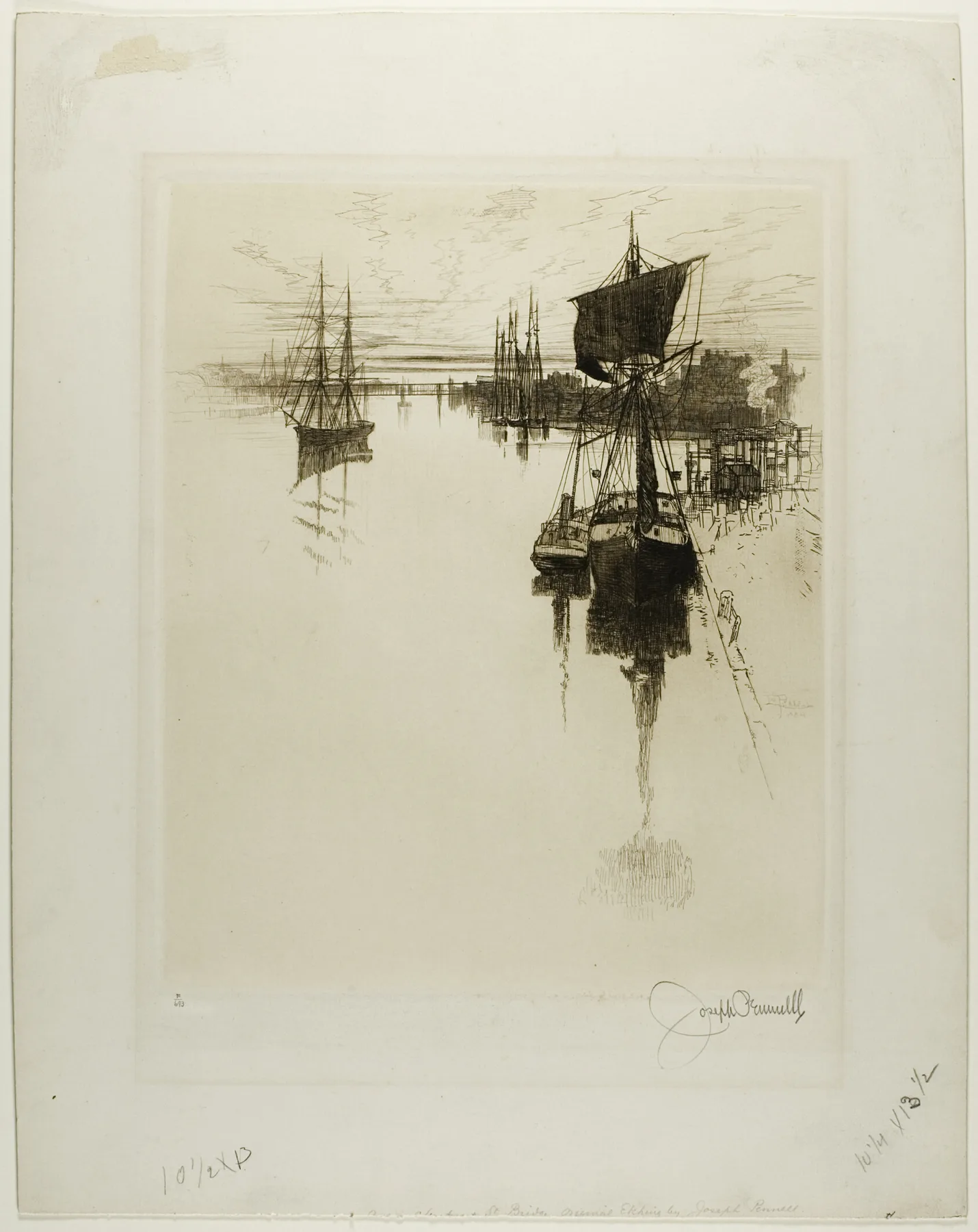 Below Chestnut Street Bridge, Philadelphia, Pennell, 1884