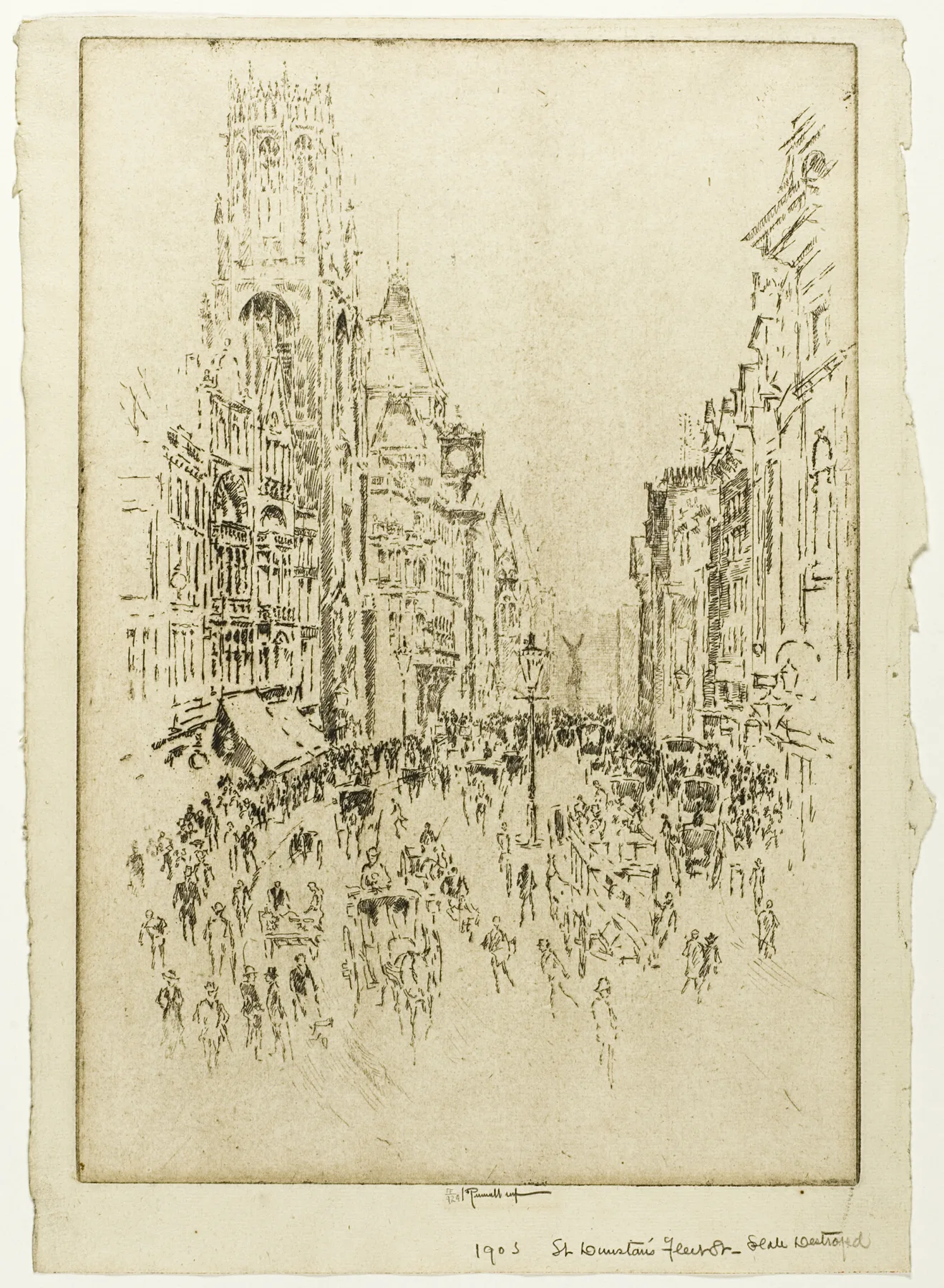 St. Dunstan's, Fleet Street, Pennell, 1903