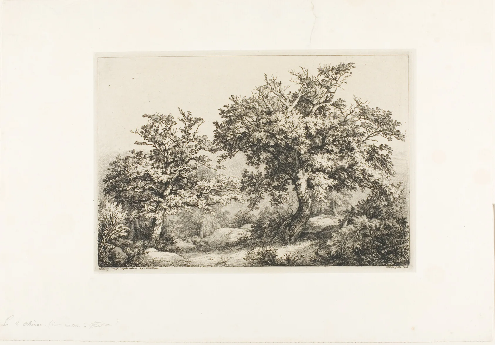 The Two Oaks, Fontainebleau, Bléry, 1842