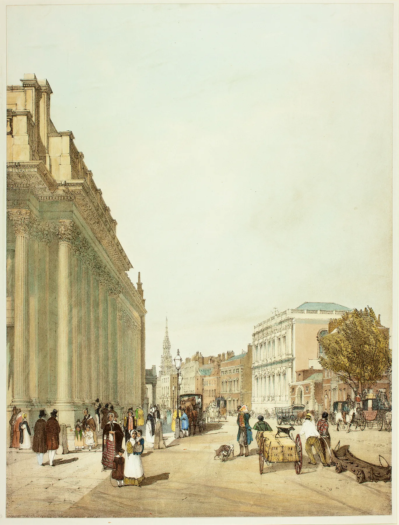 Board of Trade, Whitehall, from Downing Street, plate eight from Original Views of London as It Is, Shotter Boys, 1842