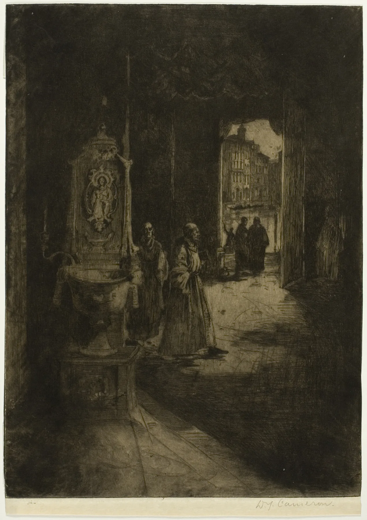 Church Interior, Venice, plate sixteen from the North Italian Set, D. Y. Cameron, 1896