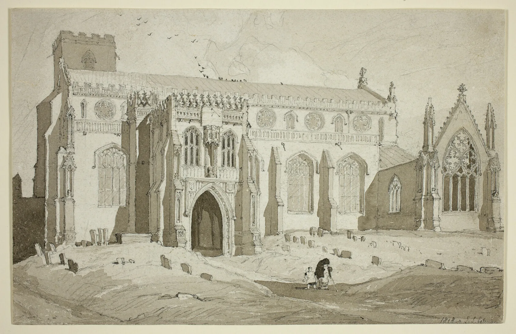 Cley Church, Norfolk, Cotman, 1818