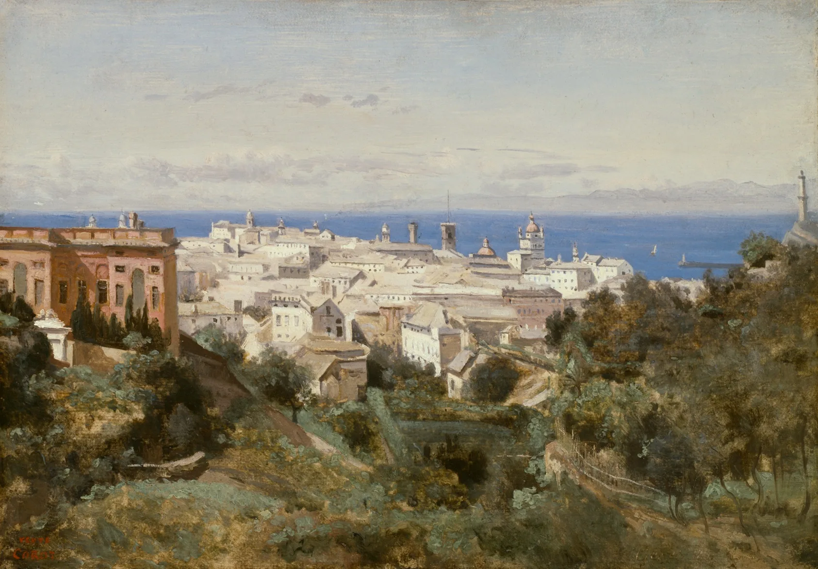 View of Genoa, Corot, 1834