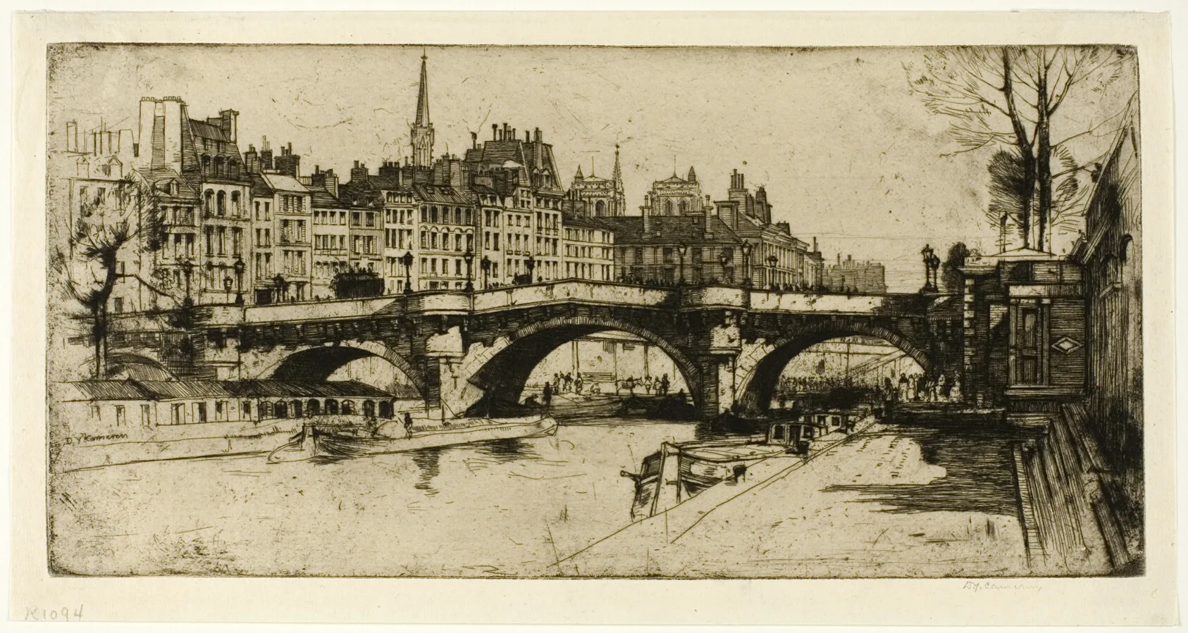 Pont Neuf, plate one from the Paris Set, D. Y. Cameron, 1904