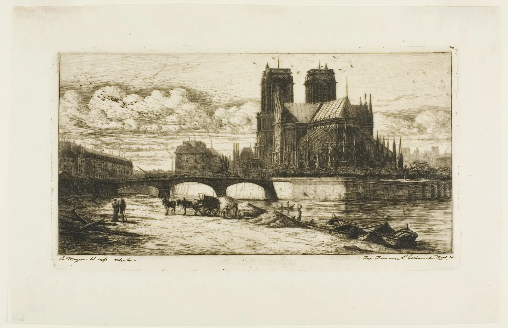 The Apse of Notre-Dame, Paris, Meryon, 1854