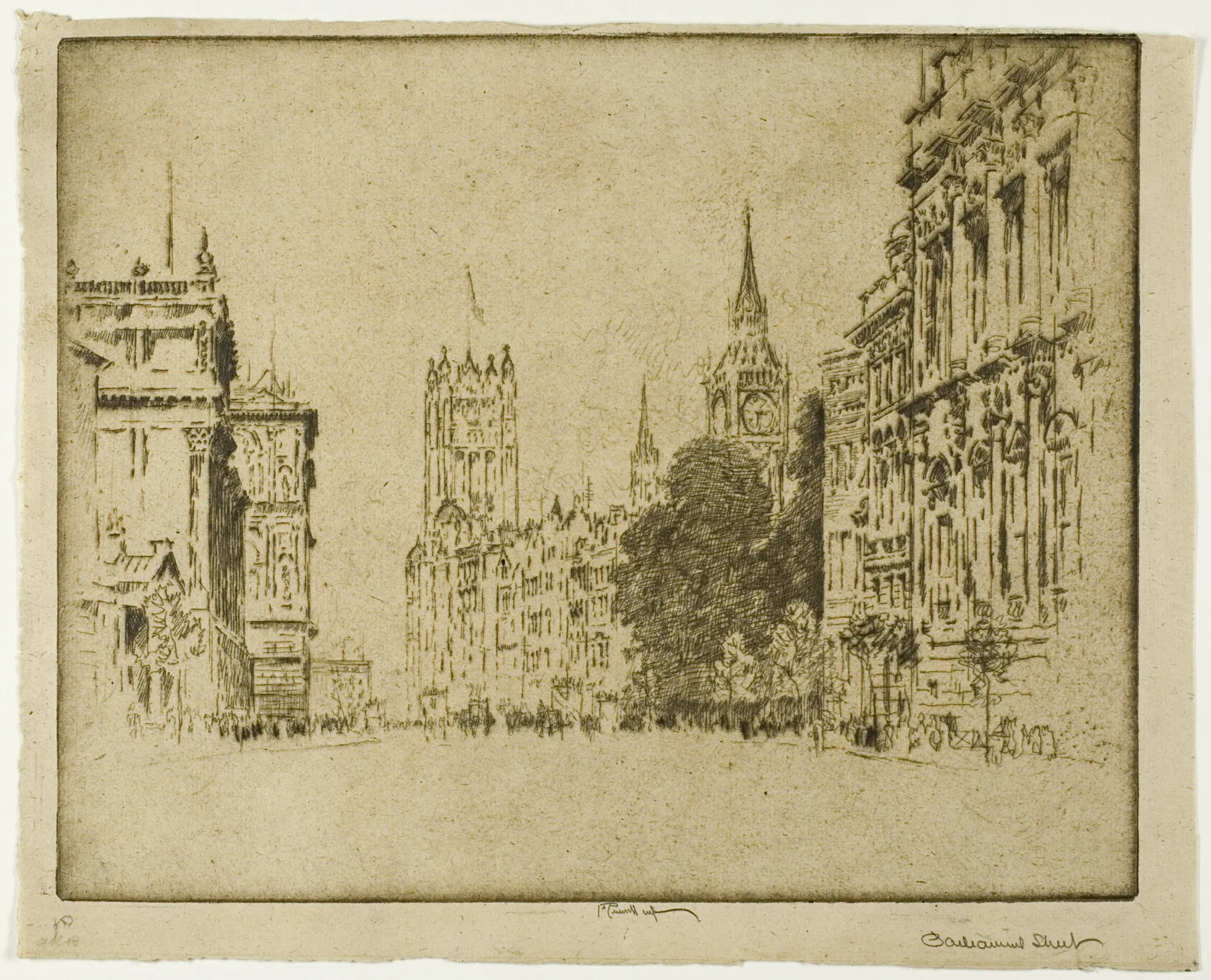 Parliament Street, Westminster, Pennell, 1904