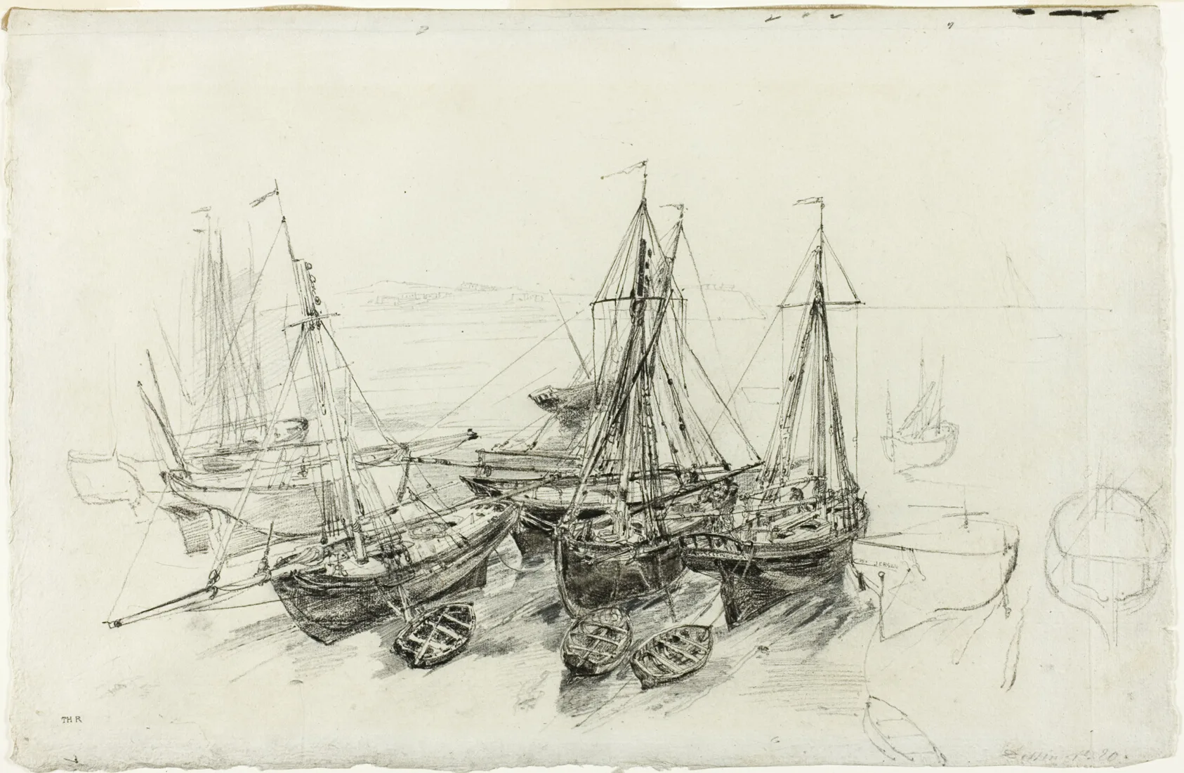Fishing Boats at Granville, Rousseau, c. 1851–52