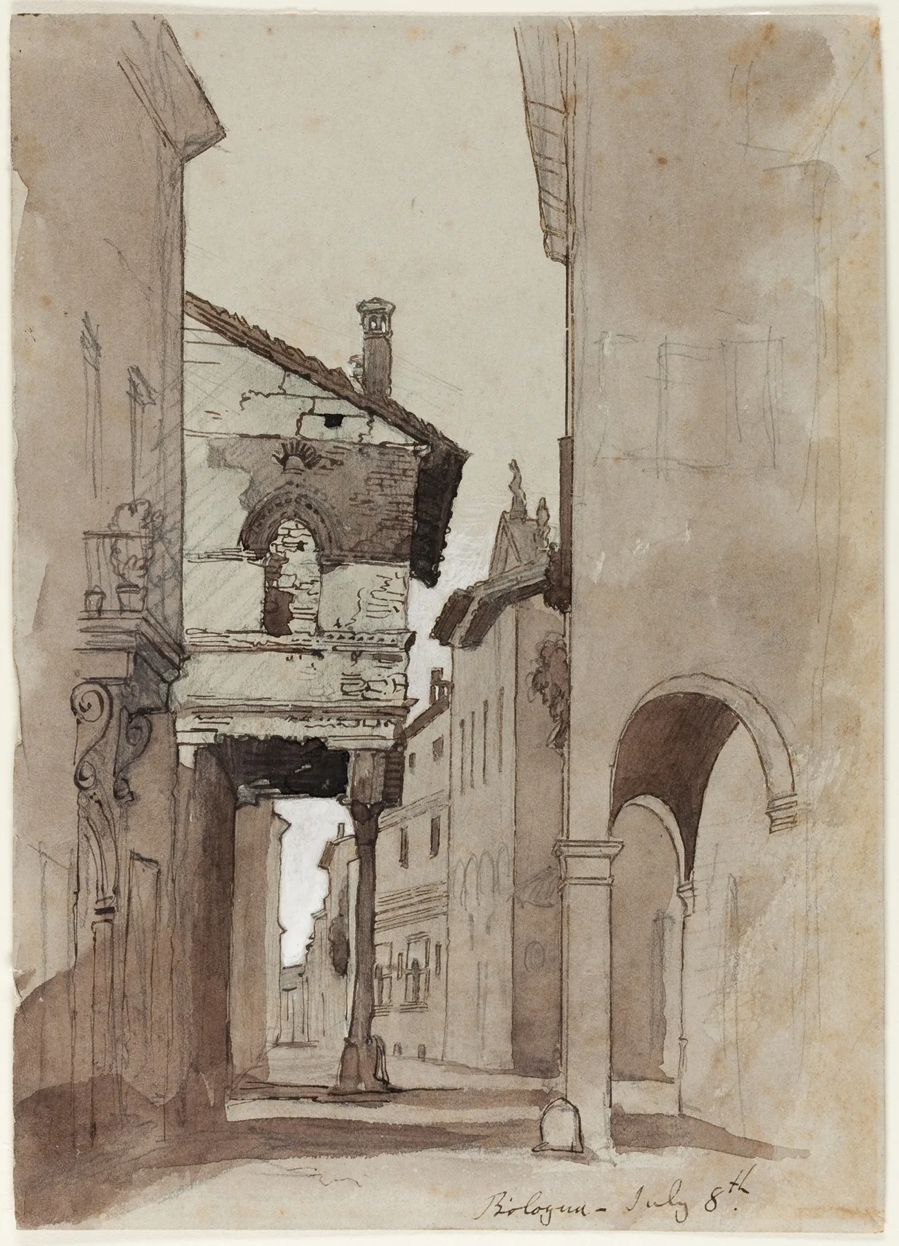 Street in Bologna, Ruskin, 1845