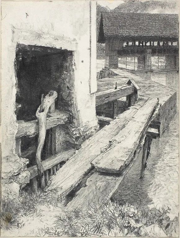Sluice, Menzel, 1885