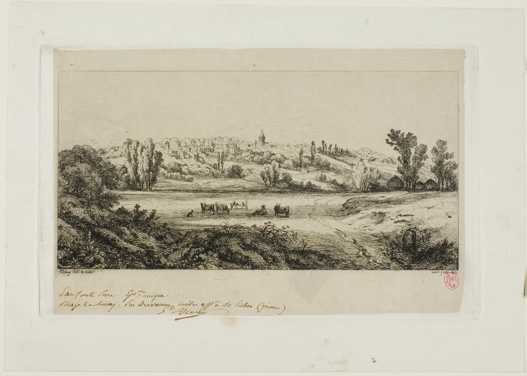 View of the Village of Limay, Bléry, 1845