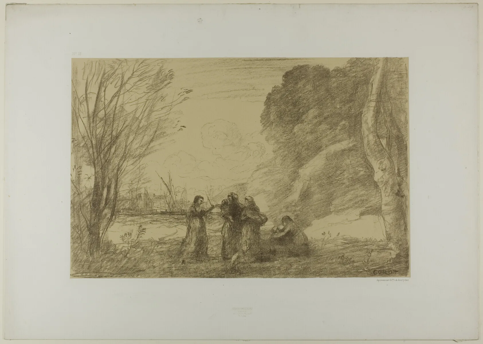 A Family at Terracina, Corot, 1871