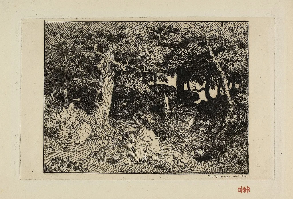 Rock Oaks, Rousseau, 1861