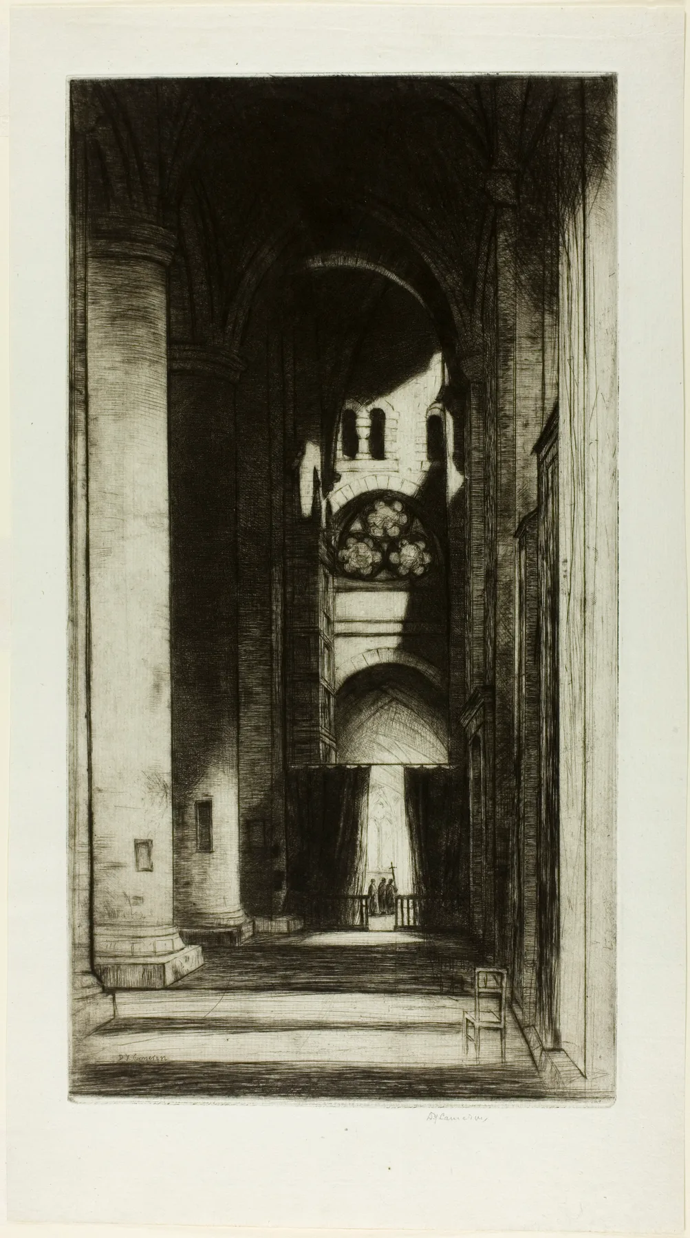 Tewkesbury Abbey, D. Y. Cameron, 1915