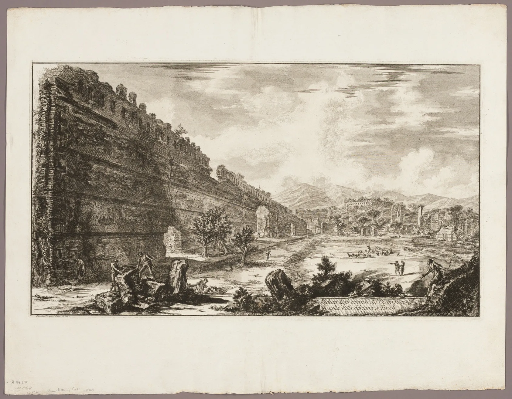 View of the Remains of the Praetorian Fort [the Poecile], Hadrian's Villa, Tivoli, from Views of Rome, Piranesi, 1770
