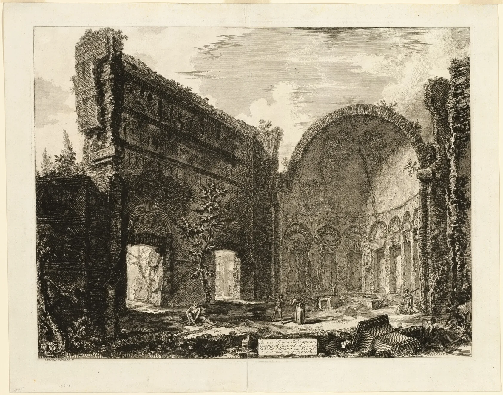 Remains of a room belonging to the Praetorian Fort at Hadrian's Villa, Tivoli, from Views of Rome, Piranesi, 1774, published 1800–07