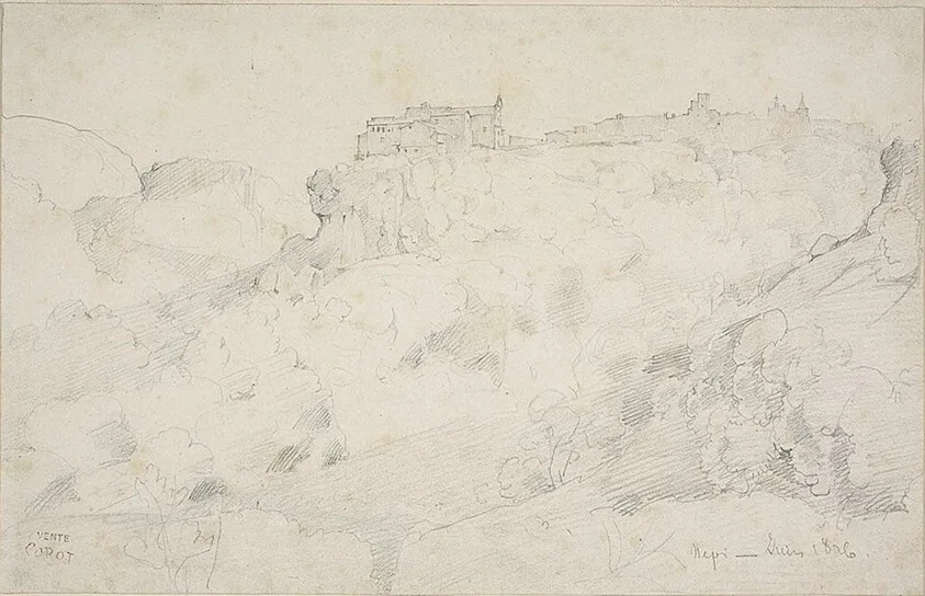 View of Nepi, Corot, c. 1826