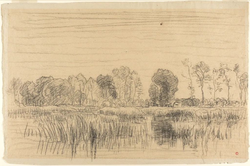 Marsh and Screen of Trees, Daubigny, n.d.