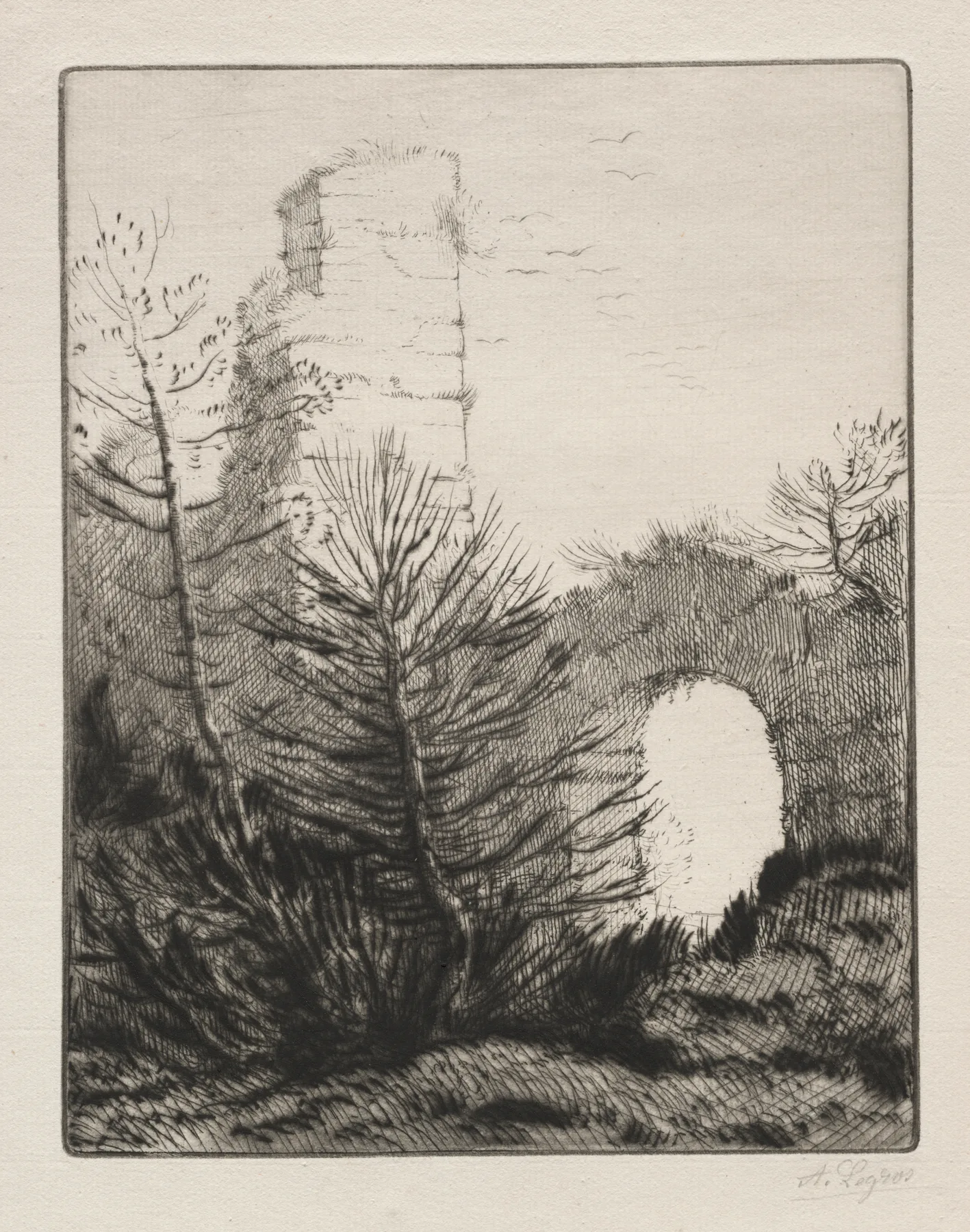 Ruins of a Monastery, Legros, c. 1857–1911