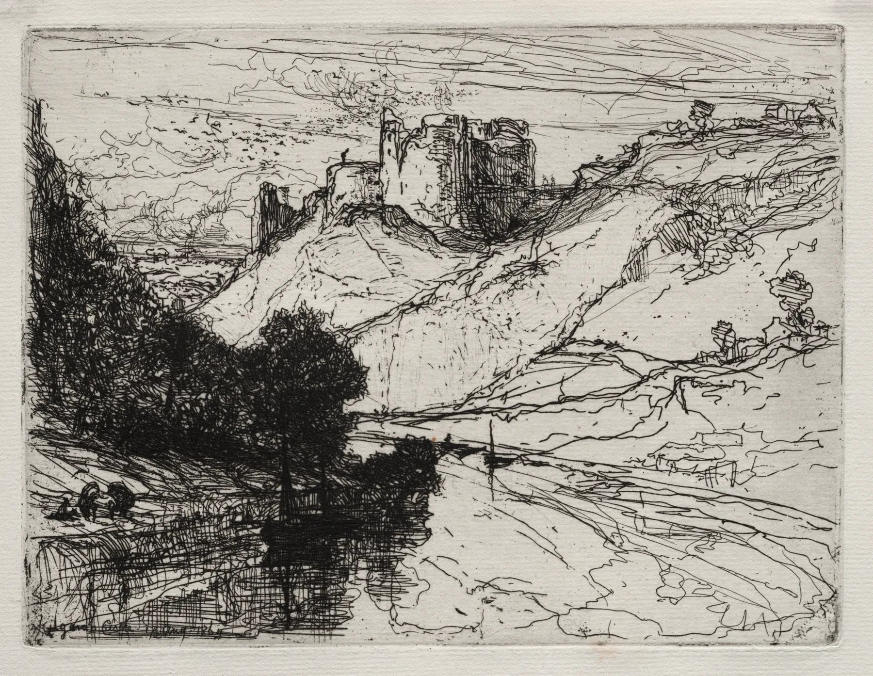 Kilgaren Castle, Seymour Haden, 1864