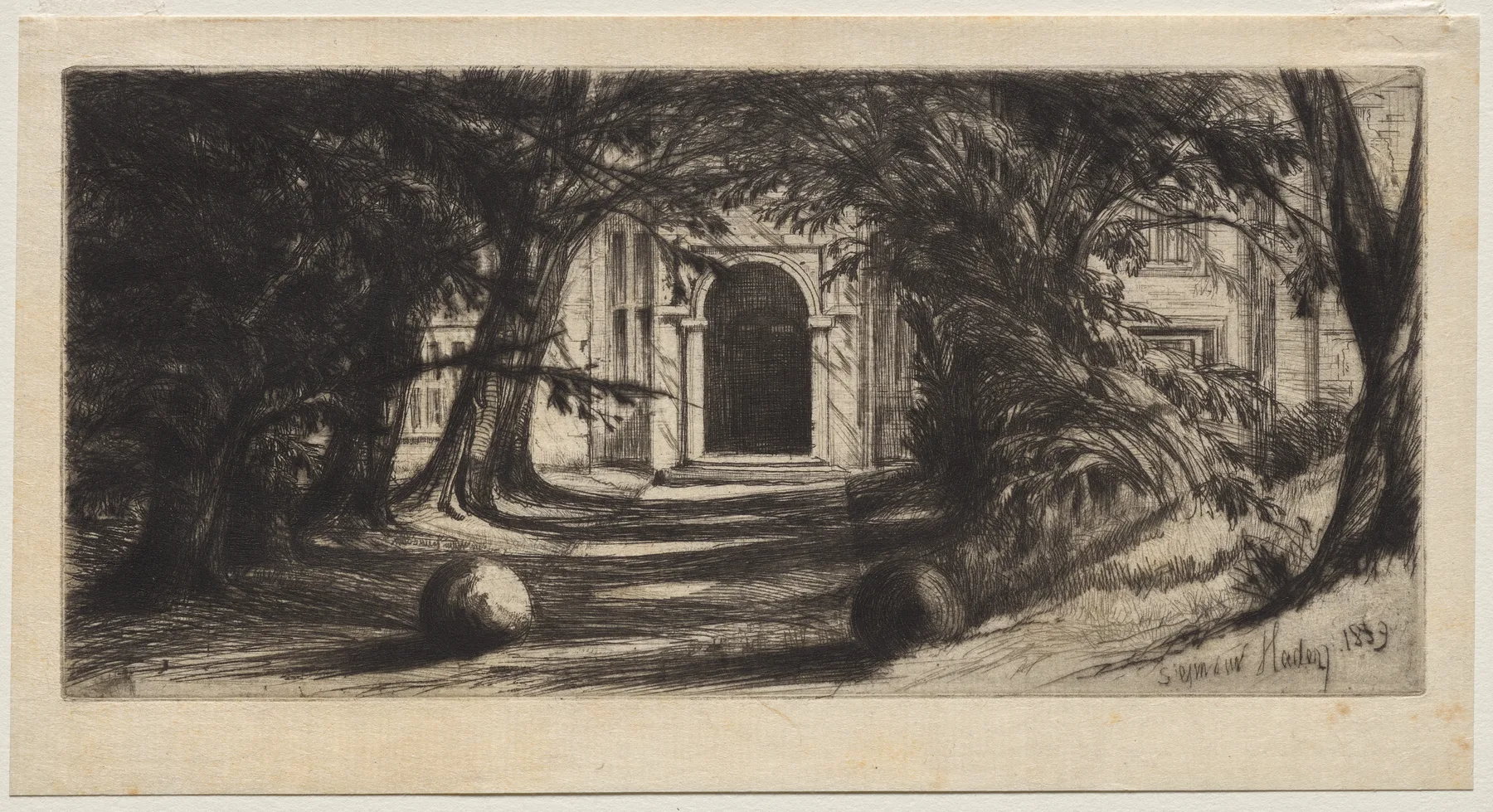 Mytton Hall, Seymour Haden, 1869