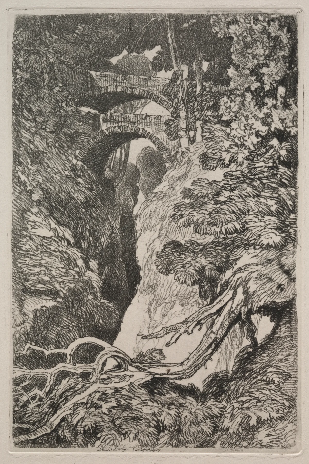 Liber Studiorum:  Devil's Bridge, Cardiganshire, Cotman, 1838