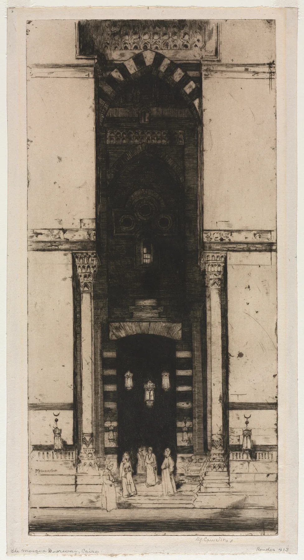 The Mosque Doorway, Cairo, D. Y. Cameron, 1910