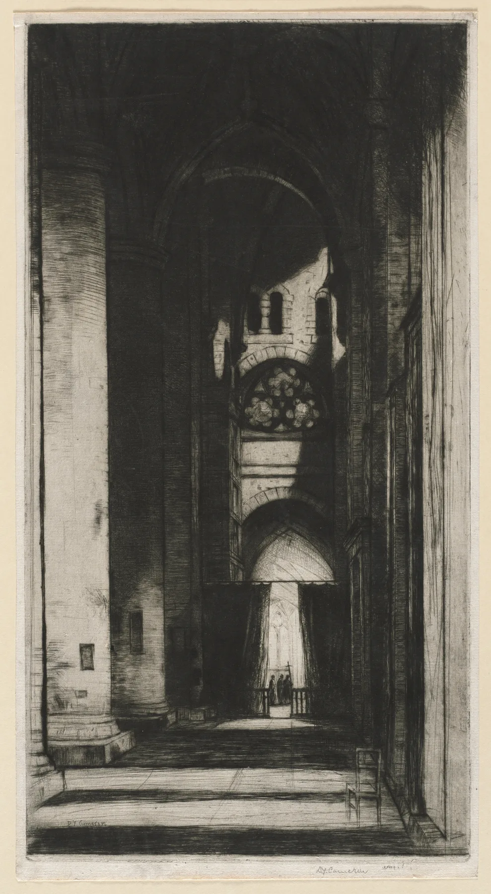 Tewksbury Abbey, D. Y. Cameron, 1915