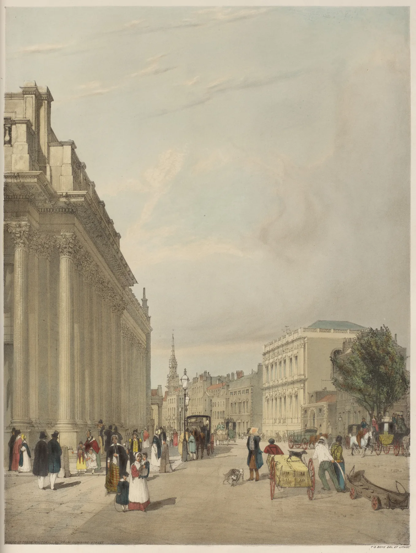 London As It Is:  Board of Trade, Whitehall, from Downing Street, Shotter Boys, 1842