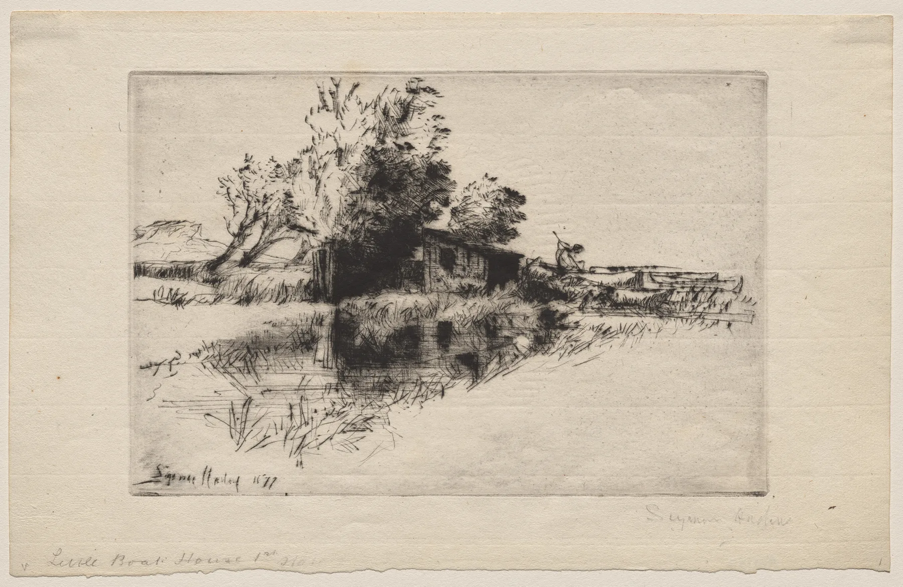 The Little Boathouse, Seymour Haden, 1877