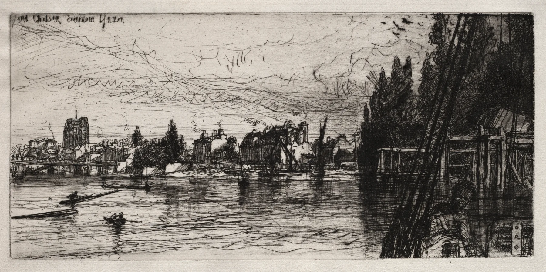 Old Chelsea Church, Seymour Haden, 1865