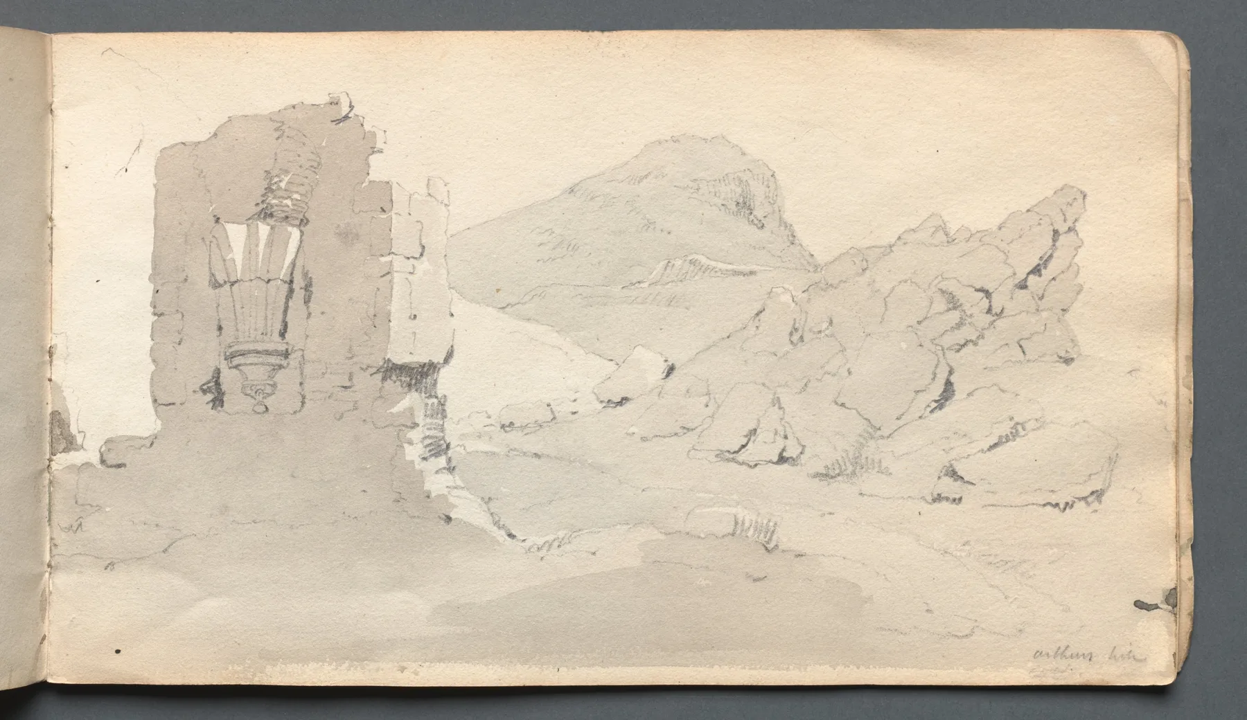 Sketchbook: "Ruin", Prout, 1814