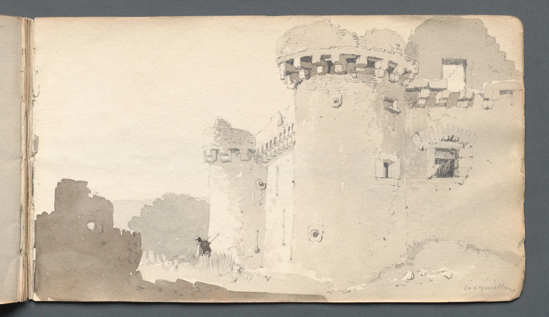 Sketchbook: "Ruined Castle", Prout, 1814