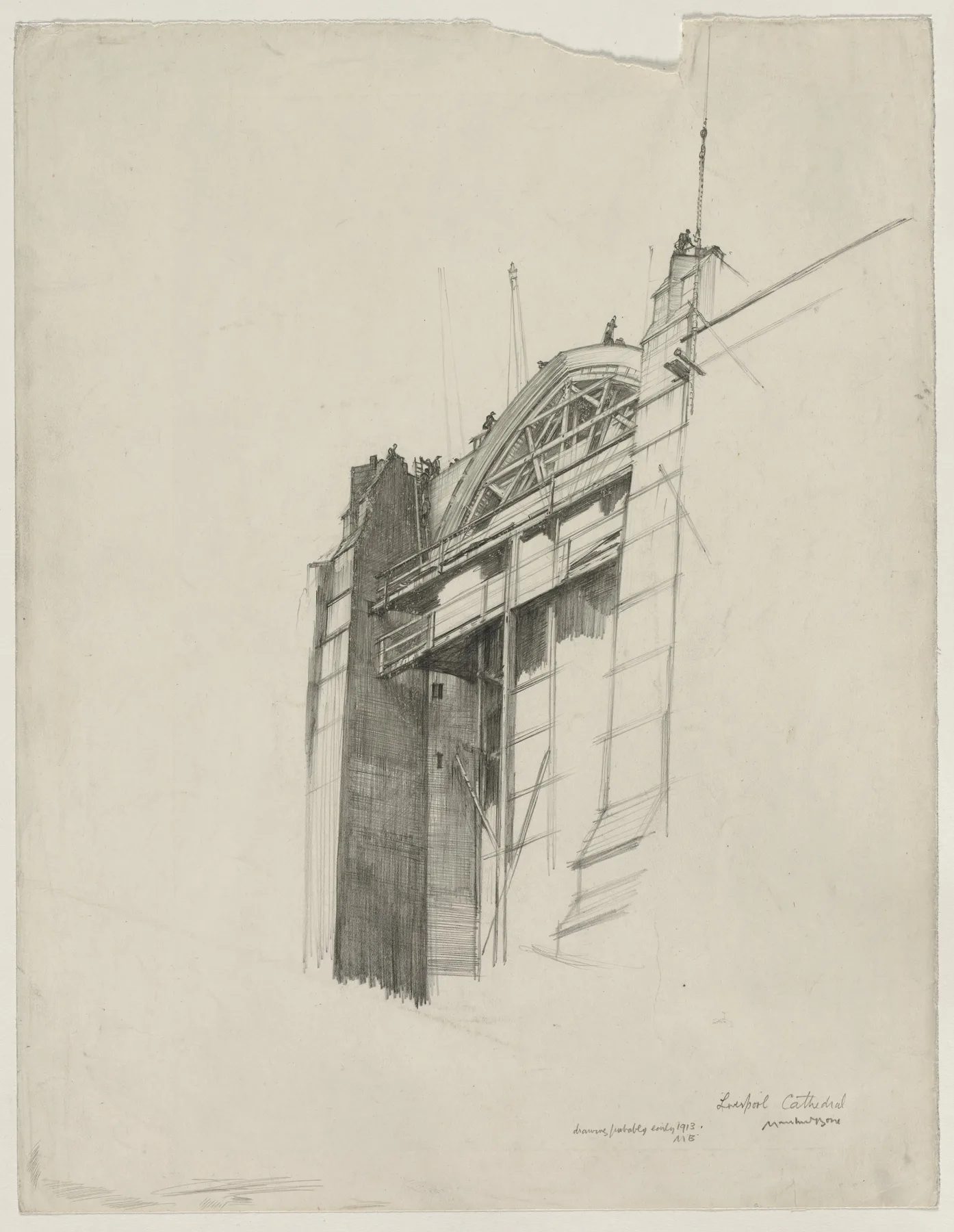 Liverpool Cathedral, Muirhead Bone, 1913