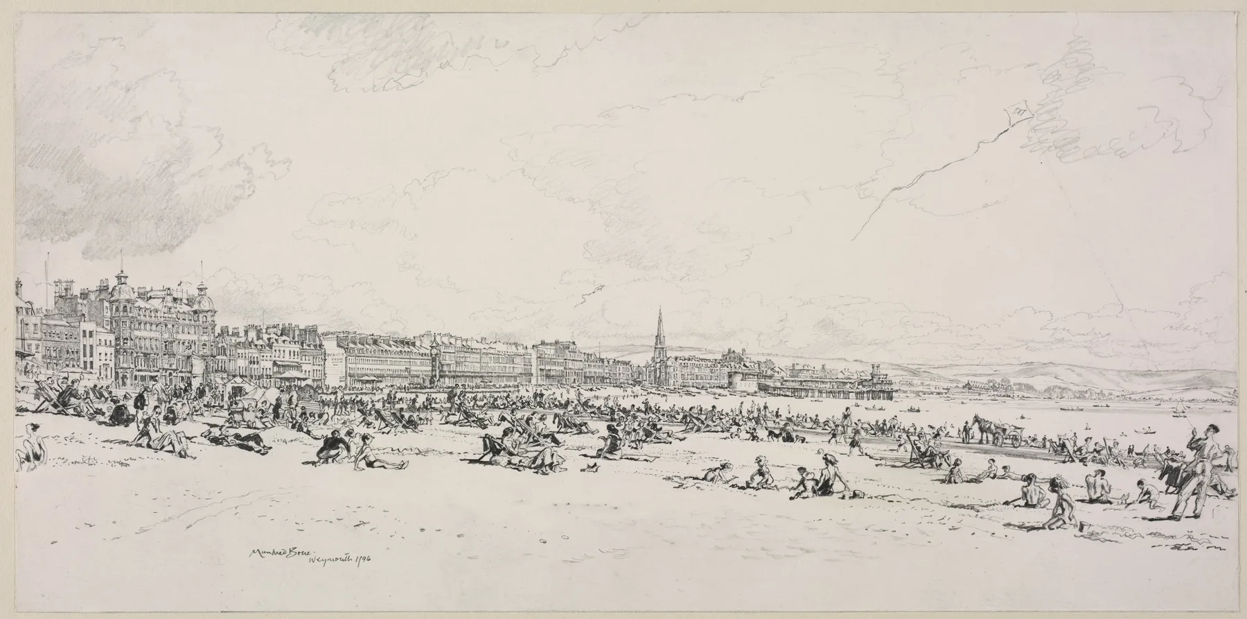 Weymouth Bay, The High Season, Muirhead Bone, 1946