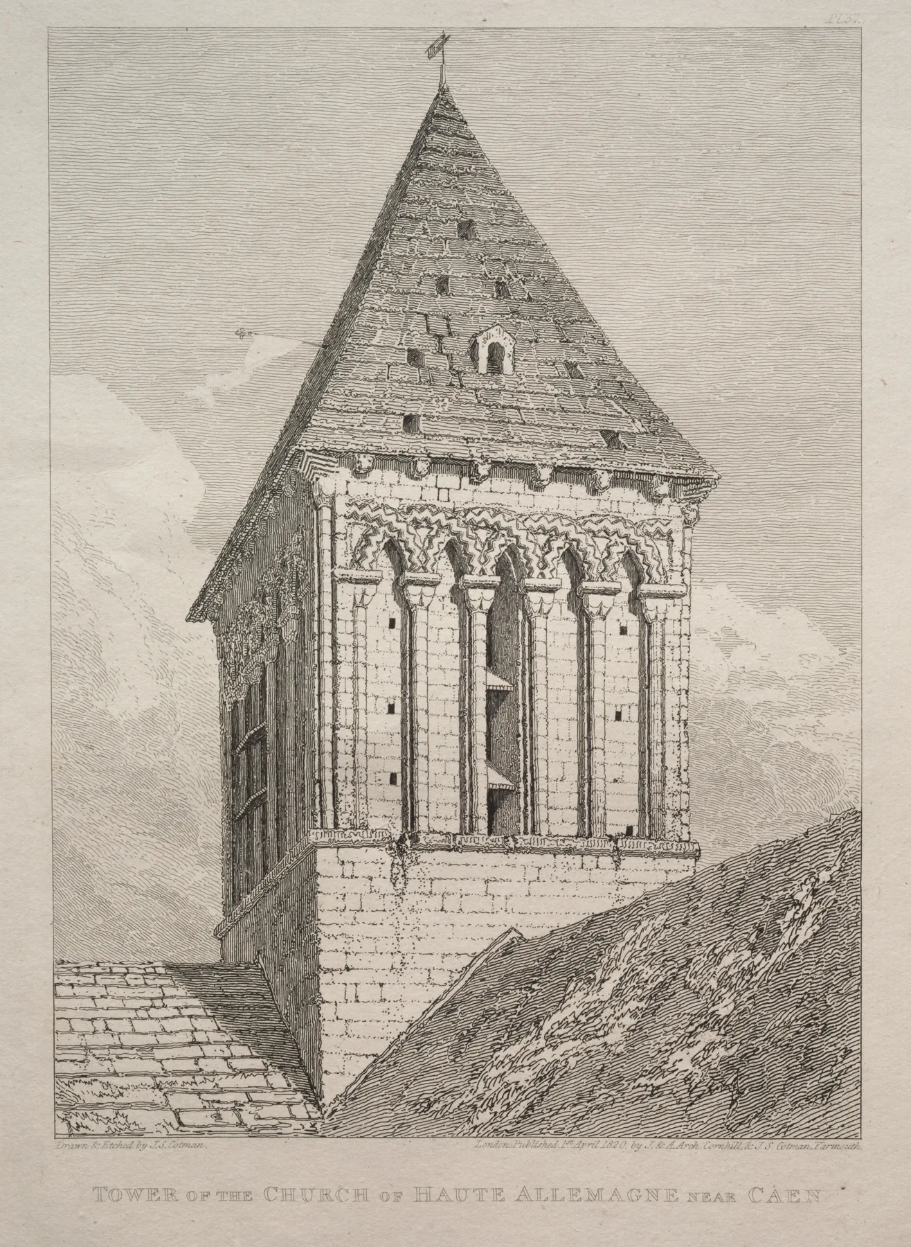 Tower of the Church of Haute Allemagne near Caen, Cotman, 1822