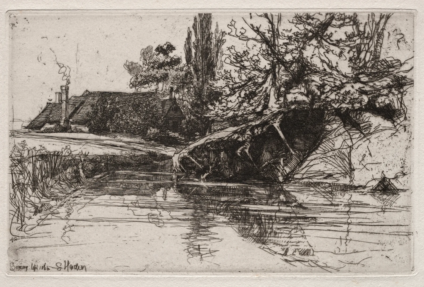 The Moat House, Seymour Haden, 1865