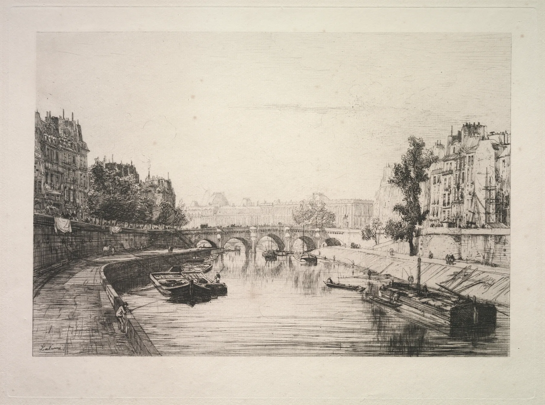 View from St. Michel Bridge, Lalanne, 1865