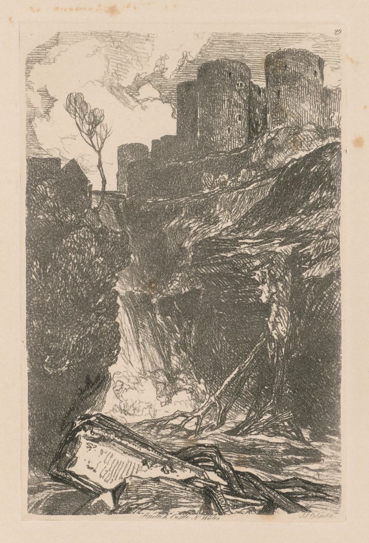 Liber Studiorum: Plate 29, Harlech Castle, N. Wales, Cotman, 1838