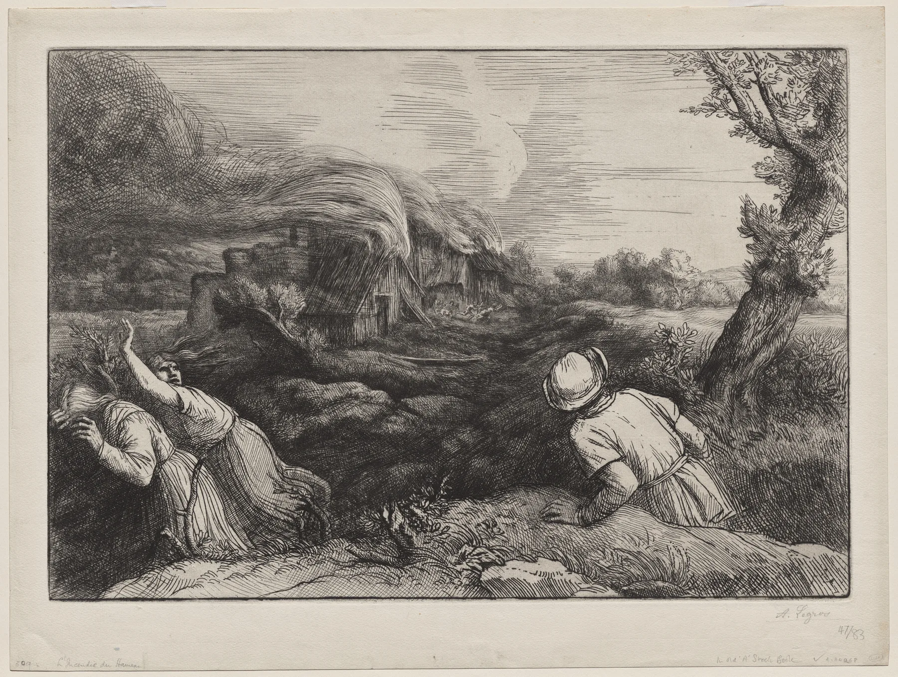 The Village in Flames (L'Incendie du Hameau), Legros, 1893–1894