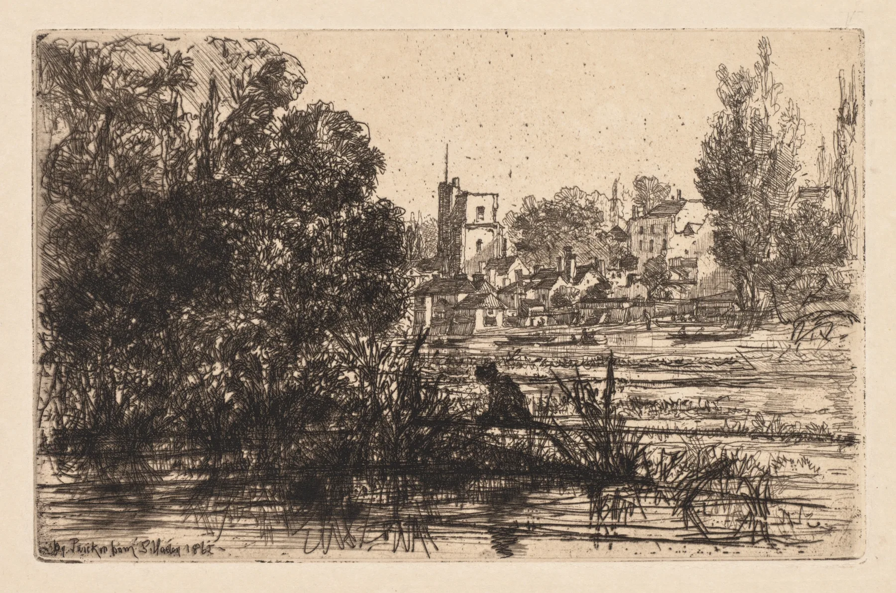 Twickenham Church, Seymour Haden, 1865