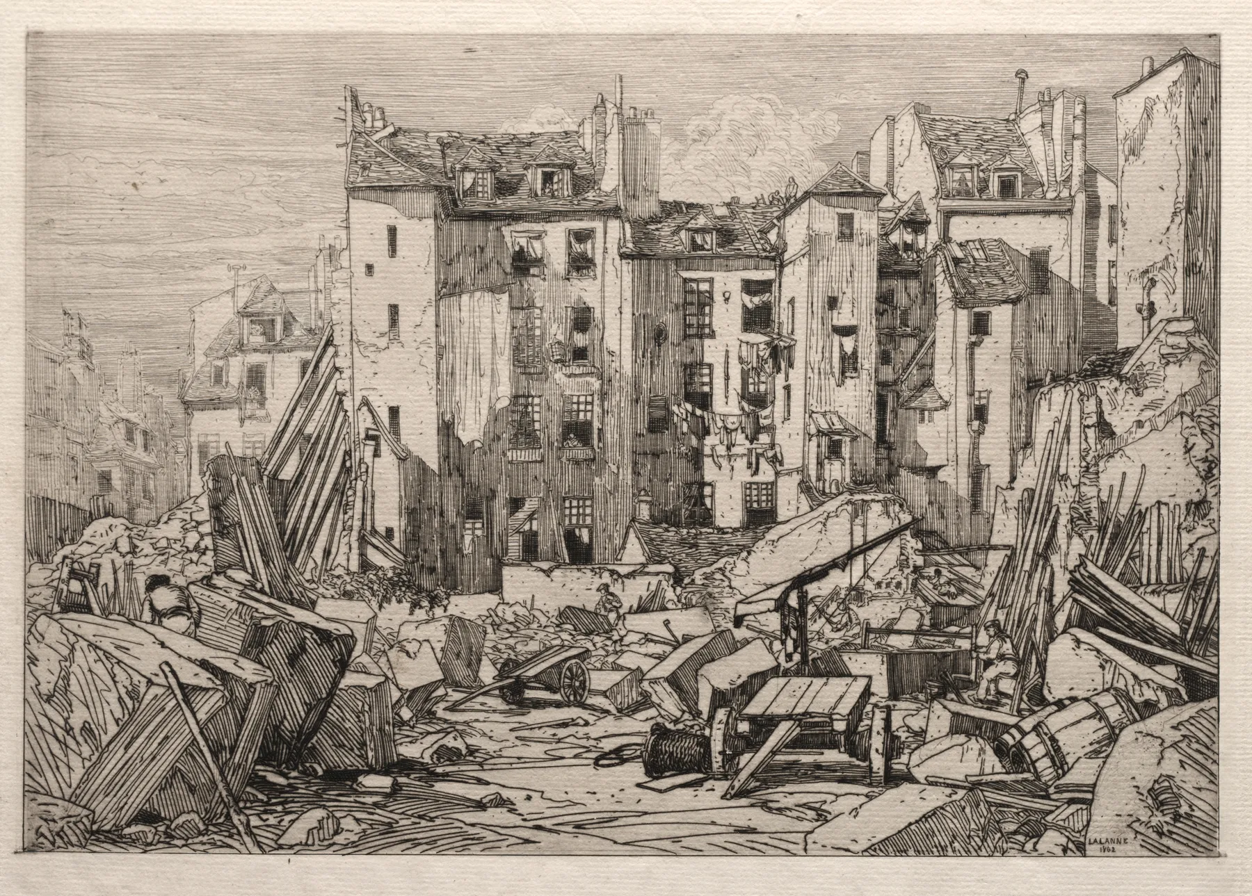 Demolition of Old Houses in Paris, Lalanne, 1862