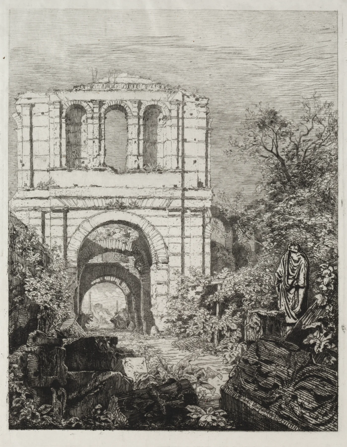 Ruins of the Palais Gallien in Bordeaux, Lalanne, 1866–74