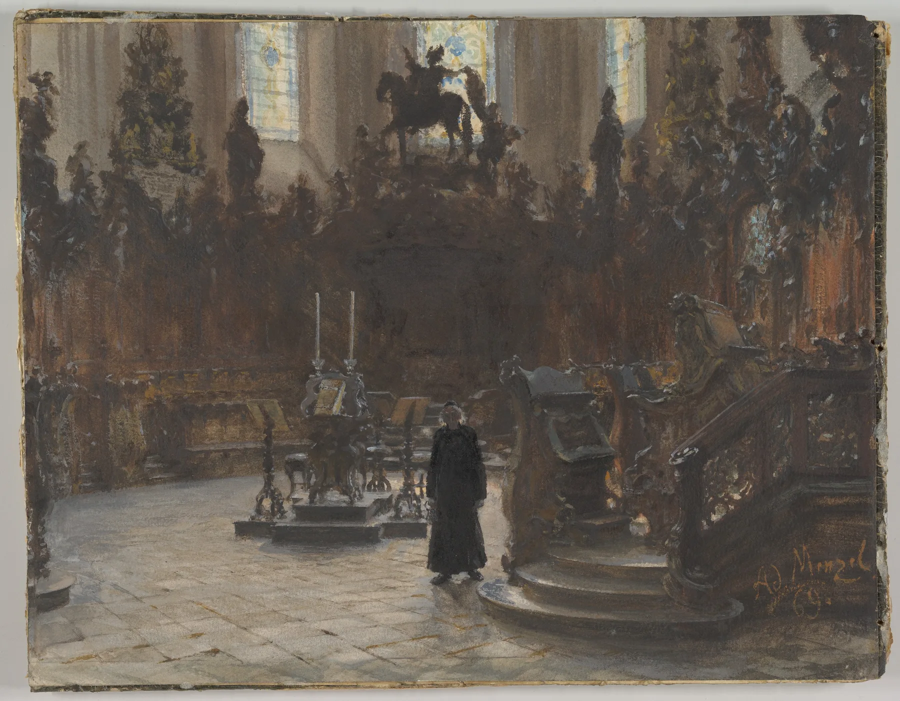 The Choirstalls in the Mainz Cathedral, Menzel, 1869