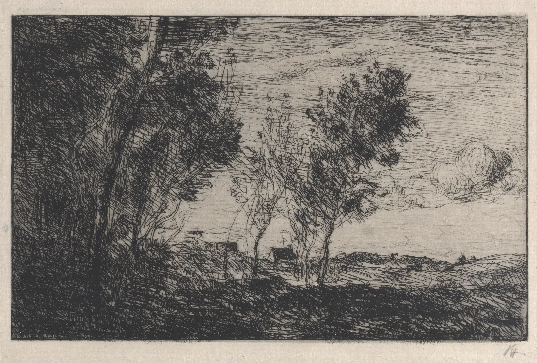 In the Dunes: Souvenir of the Woods at the Hague (Dans les dunes: Souvenir du bois de la Haye), Corot, 1869