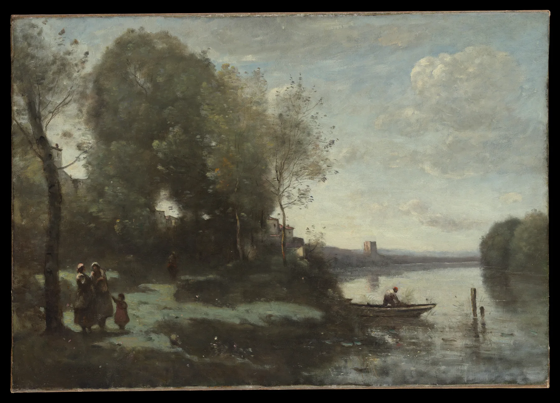 River with a Distant Tower, Corot, 1865