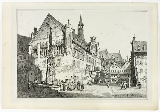 Rath Haus, Ulm, from Facsimiles of Sketches made in Flanders and Germany