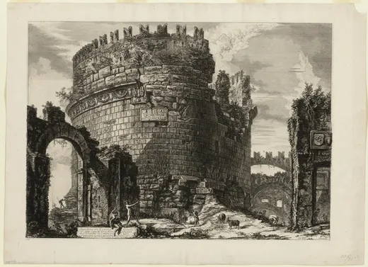 Tomb of Caecilia Metella, from Views of Rome, Piranesi