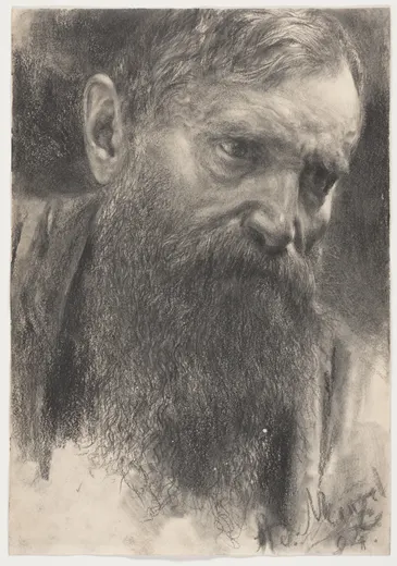 Head of a Bearded Man in Half-Profile, Menzel