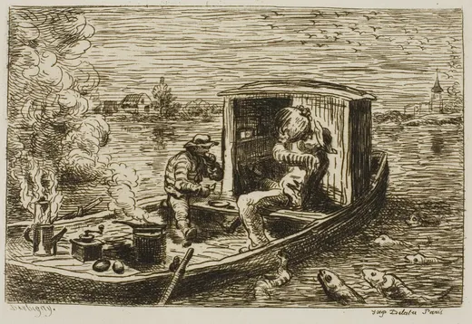 Swallowing (Meal on the Boat), Daubigny