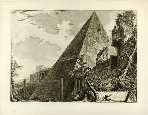 The Pyramid of Gaius Cestius, from Views of Rome